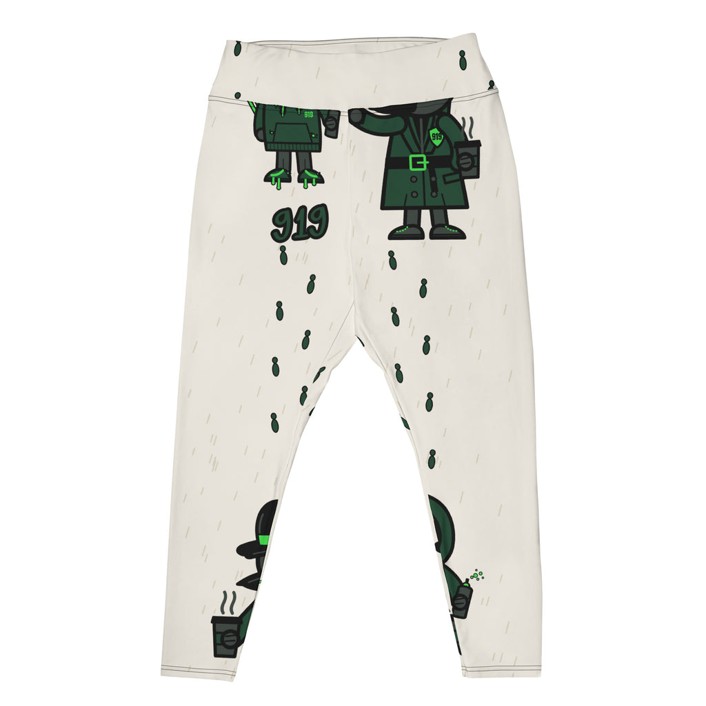 Rook & Ghost Note Chase Leggings - Cream - Plus (2XL-3XL) by City Clothing Line Company, Raleigh streetwear – view 1 of 2