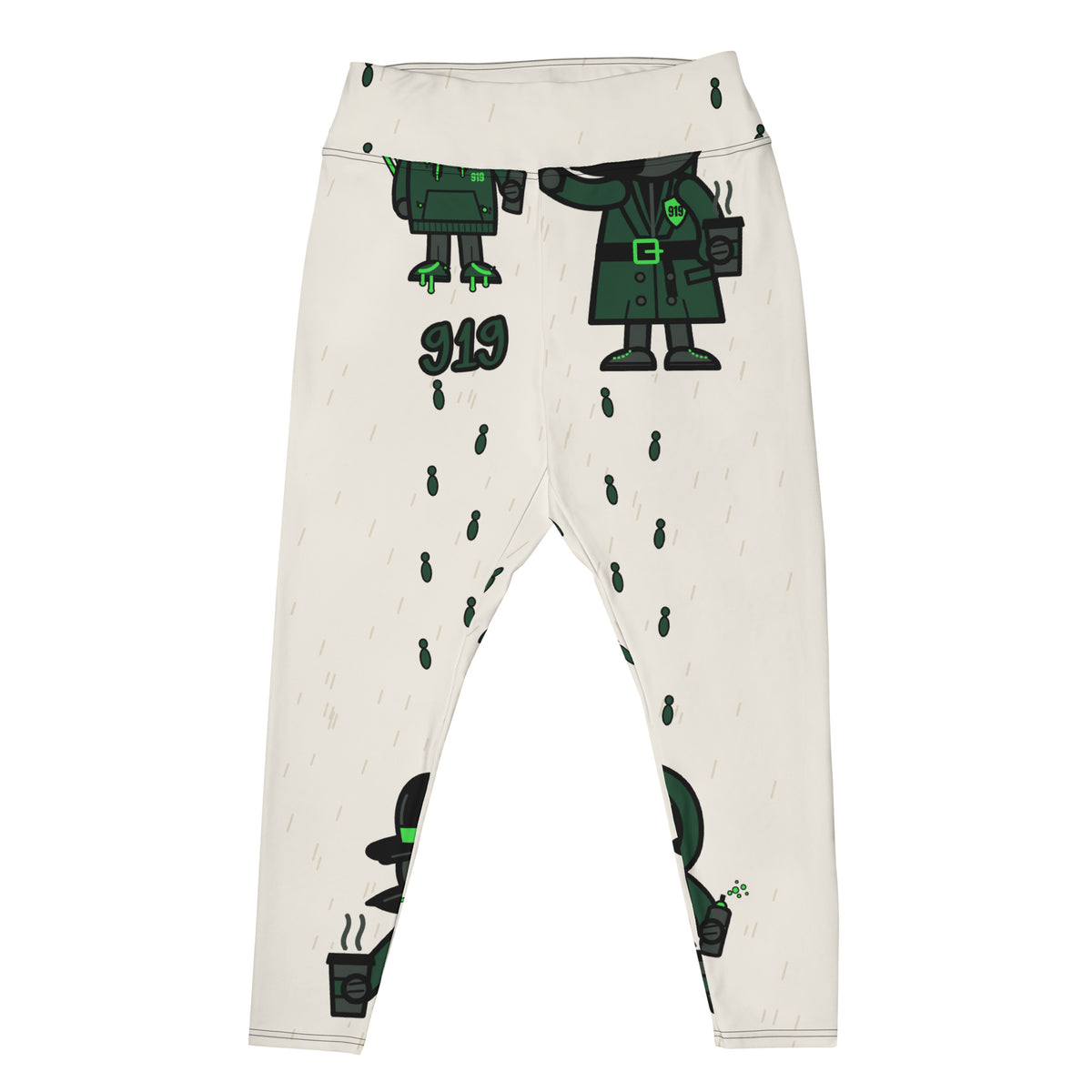 Rook & Ghost Note Chase Leggings - Cream - Plus (2XL-3XL) by City Clothing Line Company, Raleigh streetwear – view 1 of 2