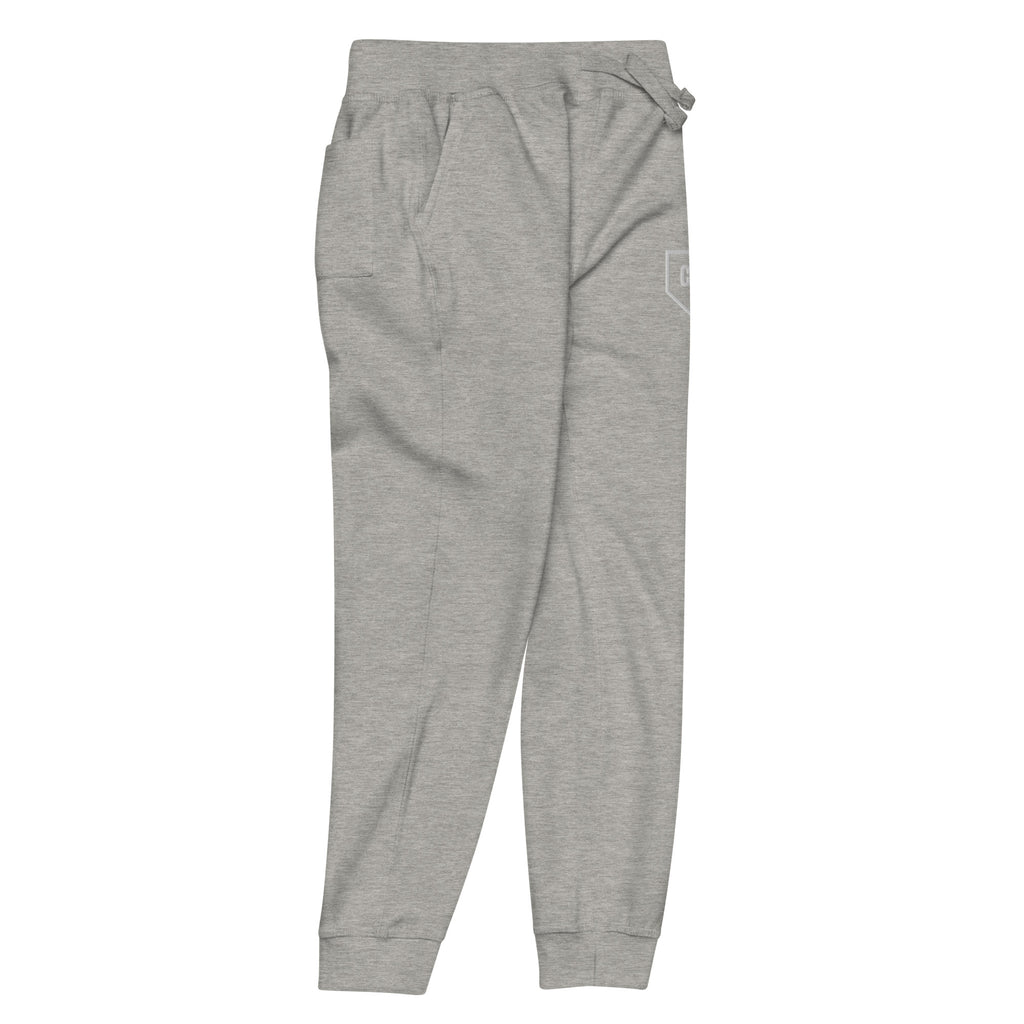 Carbon Grey Joggers, front right view, City Clothing Line Company shield logo