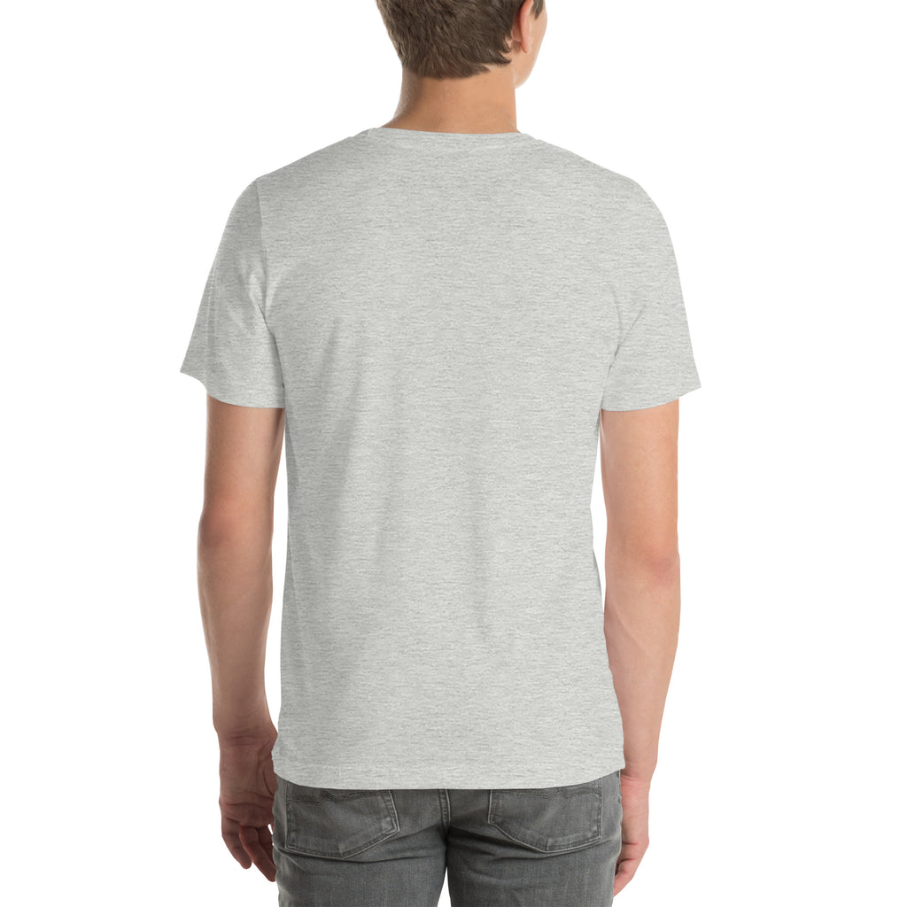 Athletic Heather Classic Logo Tee, back view, City Clothing Line Company shield logo