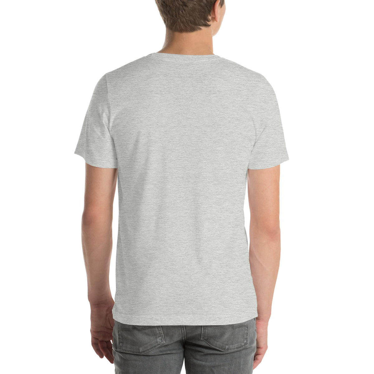 Athletic Heather Classic Logo Tee, back view, City Clothing Line Company shield logo