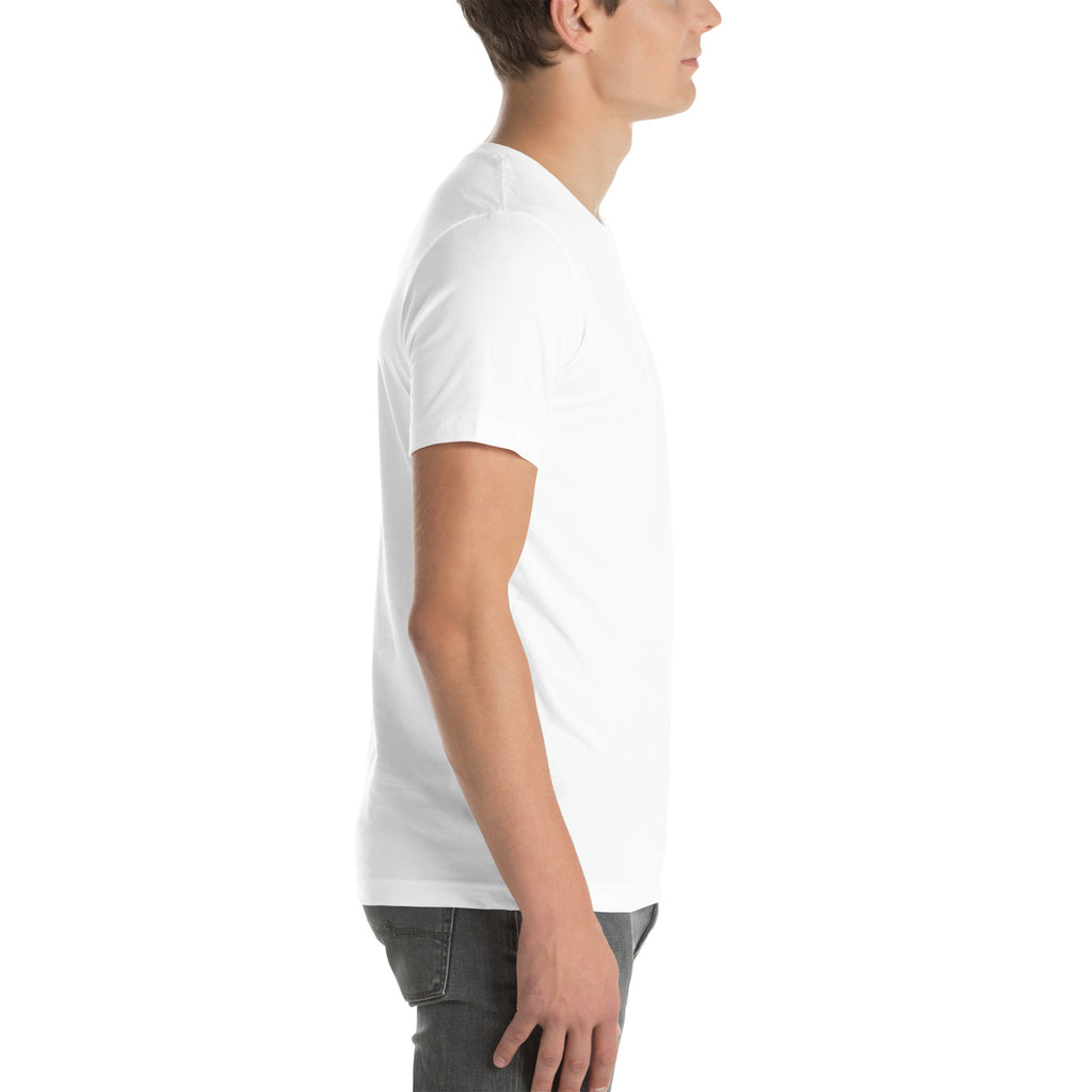White Classic Logo Tee, right view, City Clothing Line Company shield logo